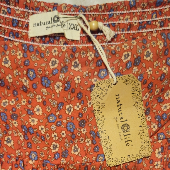 NATURAL LIFE Bohemian Vibrant Red Floral Maxi Skirt - Picture 8 of 8